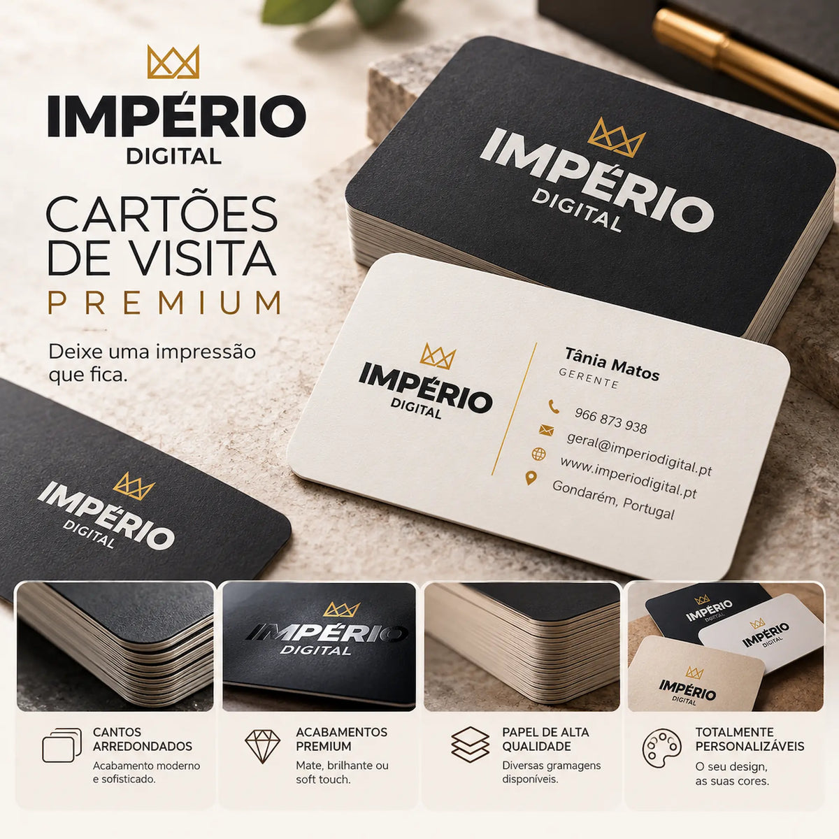 Cartão de visita Premium 8,5 x 5,5