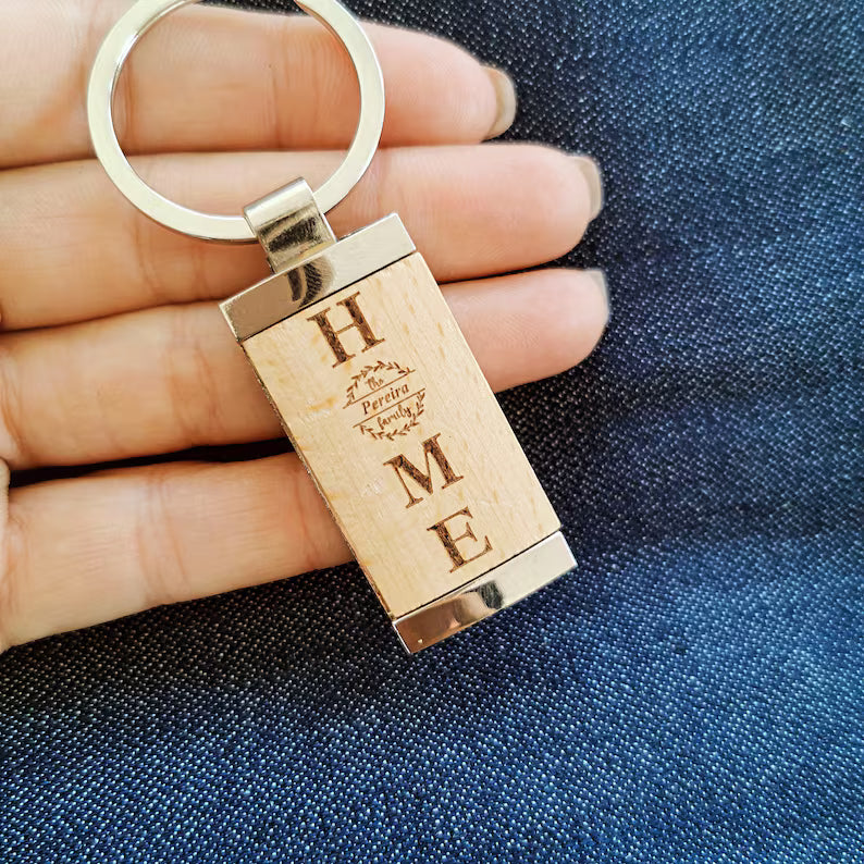 Personalised wooden key holder