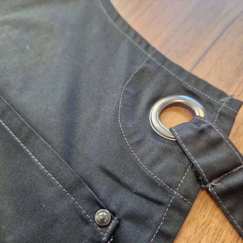 Avental preto de barista com alça ajustável