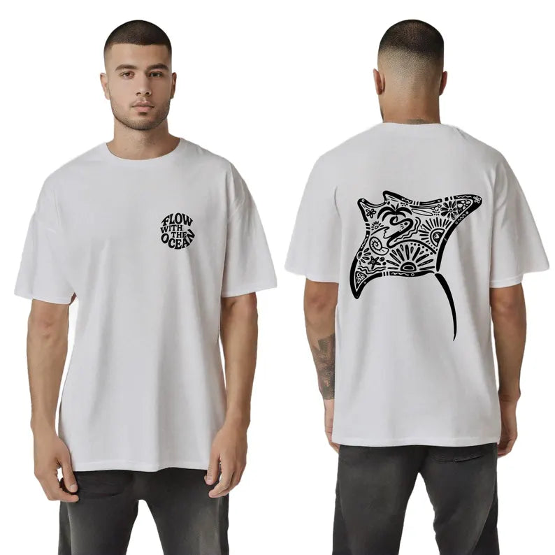 Manta Ray Oversized T-Shirt, Men's Oversized Shirt, T-Shirt Gift