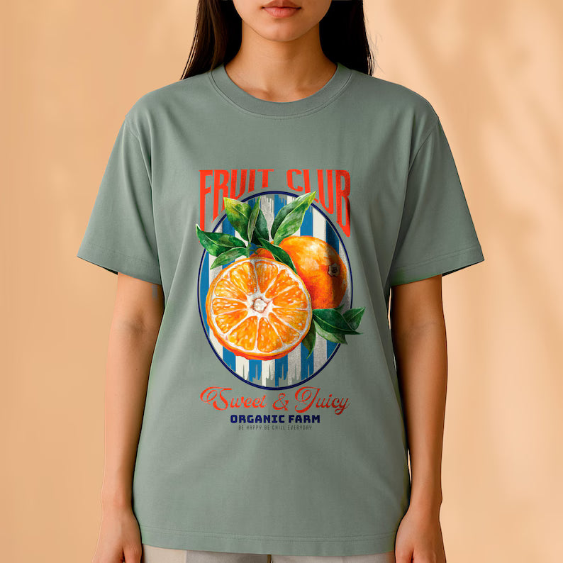 Summer Orange Oversize TShirt, Men Oversized Shirt, T-Shirt Gift
