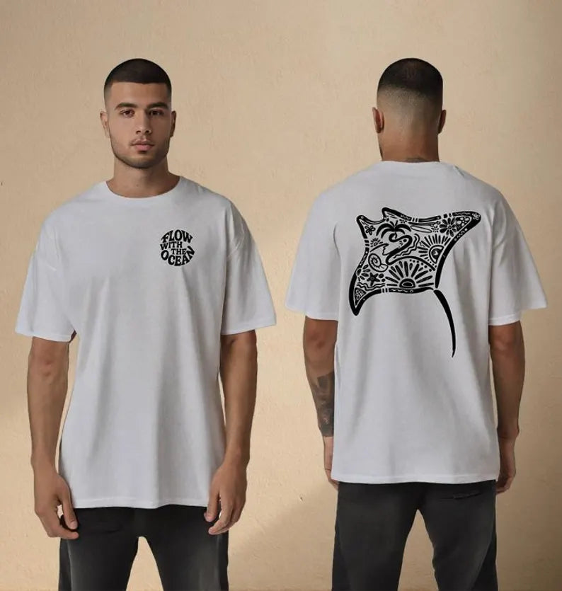 Manta Ray Oversized T-Shirt, Men's Oversized Shirt, T-Shirt Gift