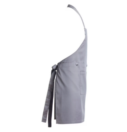 Personalised grey apron with flowers, adjustable unisex apron