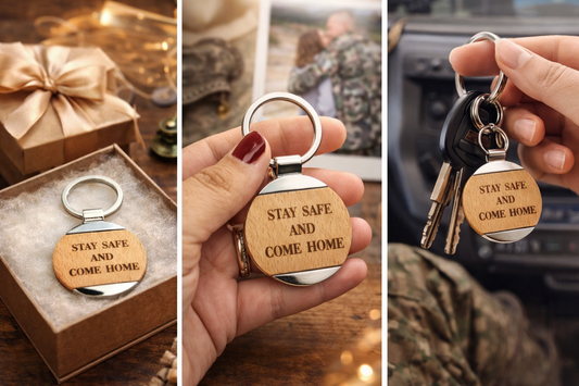 Porta-chaves de madeira gravado personalizado