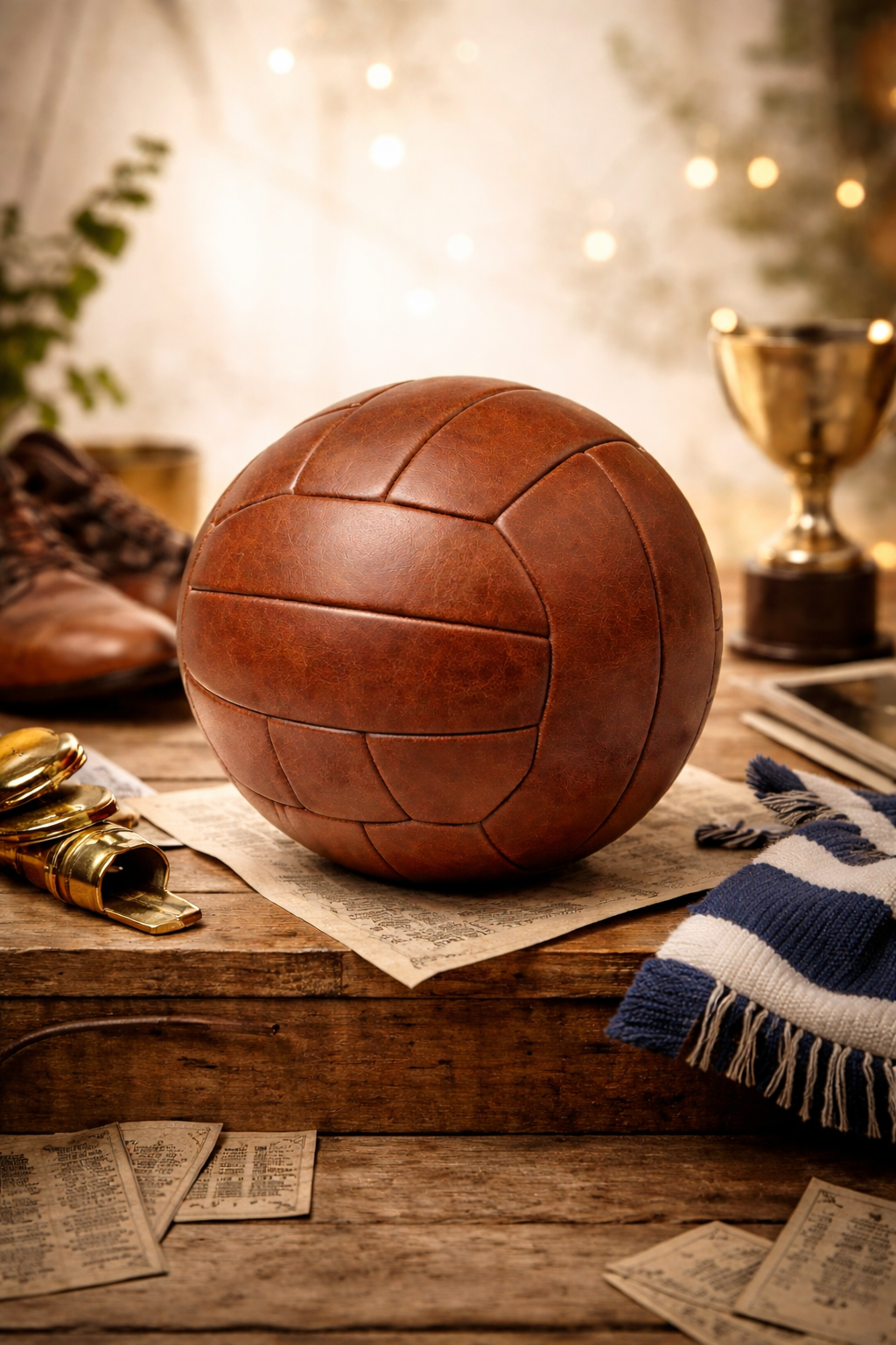 Bola de futebol com design retro dos anos 60 – O charme clássico encontra a durabilidade moderna!