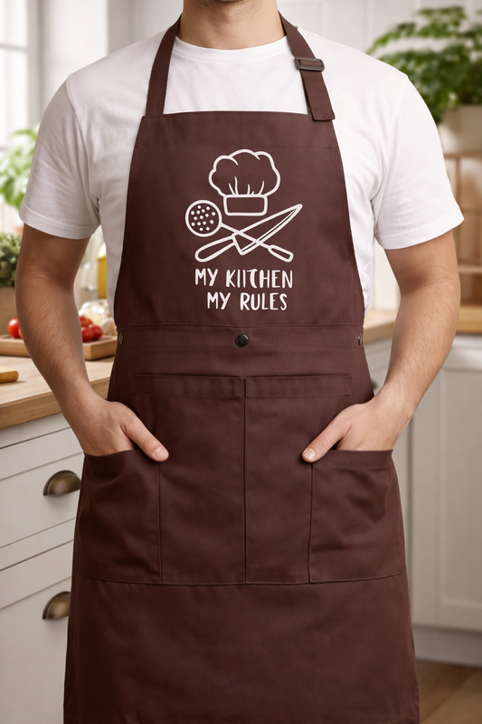 Avental personalizado com ilustração, avental com 2 bolsos, avental de servir personalizado, avental ajustável, presente para o Dia do Pai, avental unissexo, presente para ela