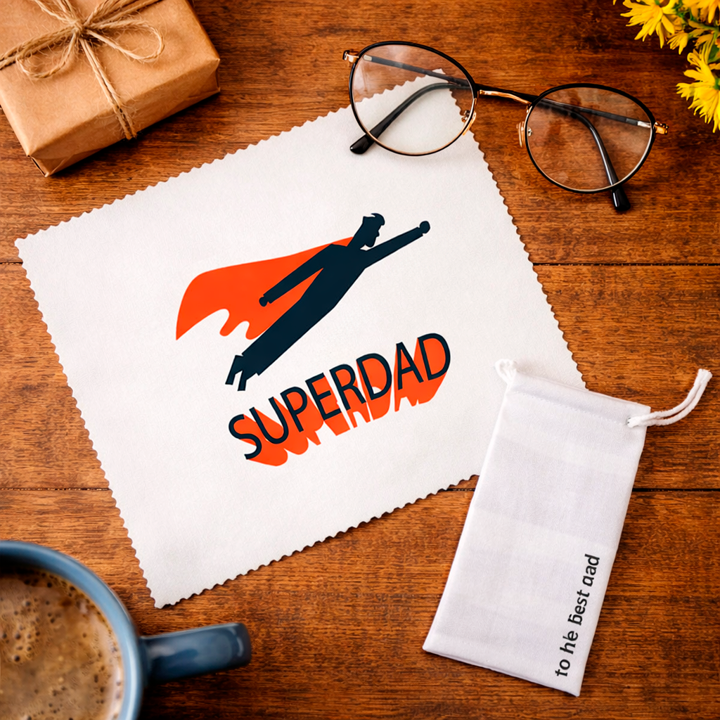 Kit de limpeza de lentes personalizado e divertido para o Dia do Pai, com pano protetor para óculos ou ecrã de telemóvel. Presente ideal para o Dia do Pai, presente para o pai, presente para o melhor pai