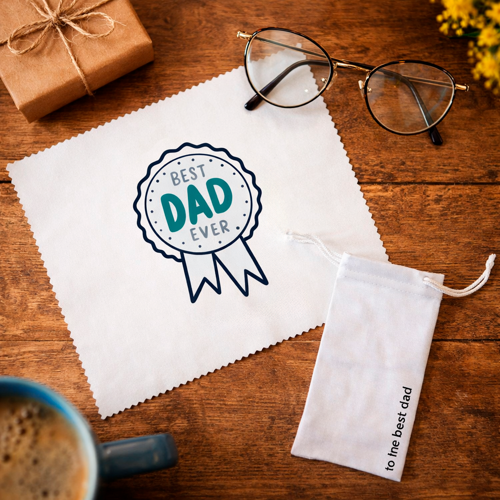 Kit de limpeza de lentes personalizado e divertido para o Dia do Pai, com pano protetor para óculos ou ecrã de telemóvel. Presente ideal para o Dia do Pai, presente para o pai, presente para o melhor pai