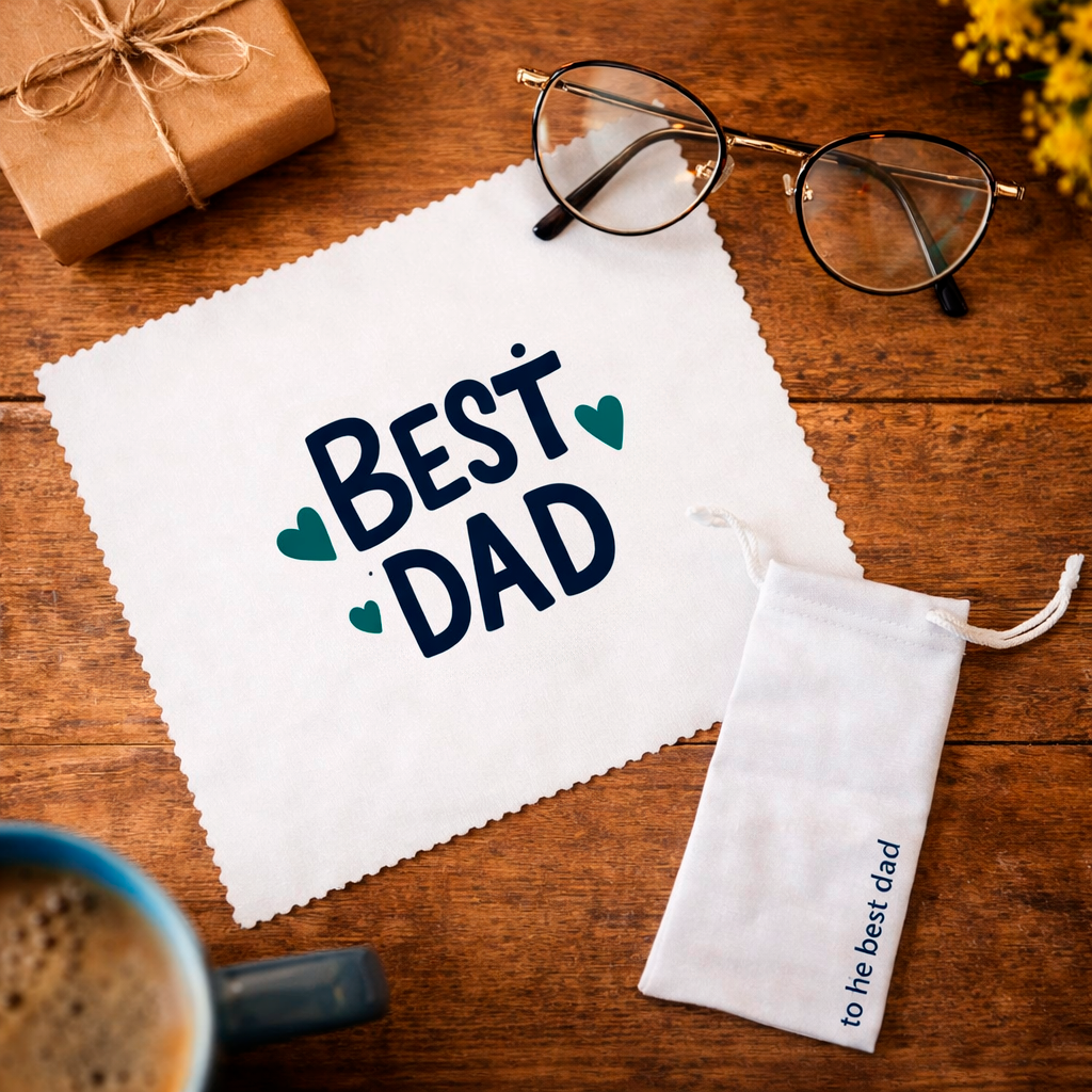 Kit de limpeza de lentes personalizado e divertido para o Dia do Pai, com pano protetor para óculos ou ecrã de telemóvel. Presente ideal para o Dia do Pai, presente para o pai, presente para o melhor pai