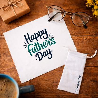 Personalised and fun lens cleaning kit for Father’s Day, with a protective cloth for glasses or mobile screens. Ideal Father’s Day gift, gift for dad, gift for the best dad