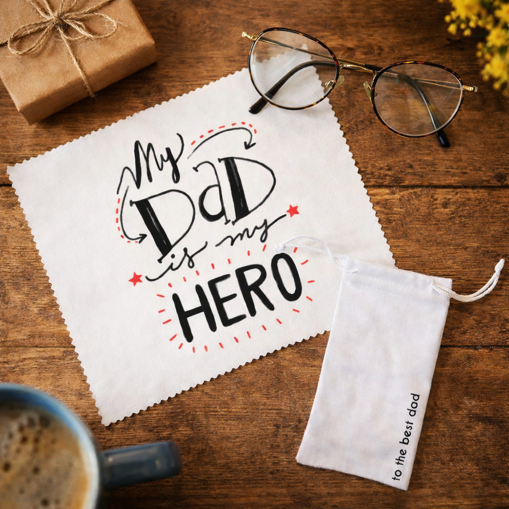 Kit de limpeza de lentes personalizado e divertido para o Dia do Pai, com pano protetor para óculos ou ecrã de telemóvel. Presente ideal para o Dia do Pai, presente para o pai, presente para o melhor pai