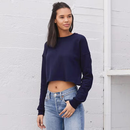 Custom Women's Cropped Sweatshirt, Personalized College Cropped Sweatshirt