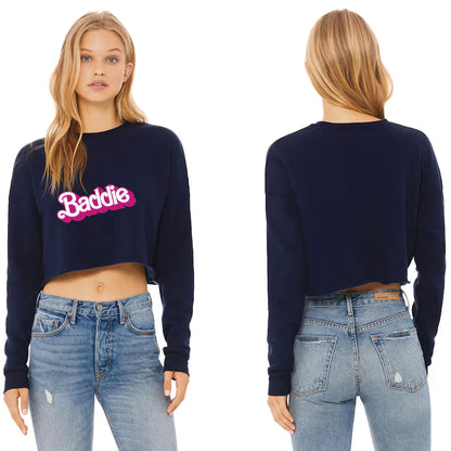 Custom Women's Cropped Sweatshirt, Personalized College Cropped Sweatshirt