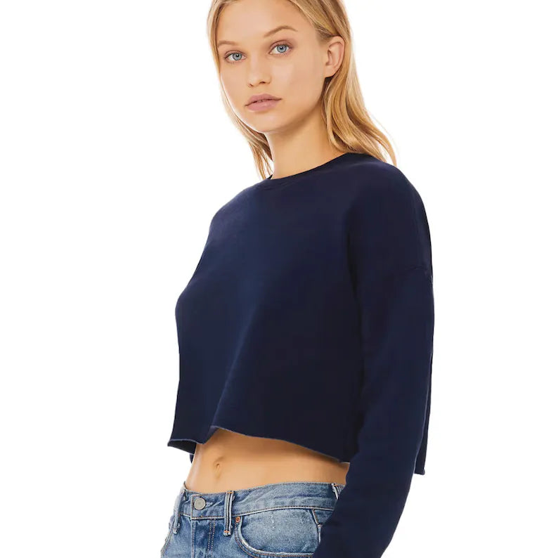 Custom Women's Cropped Sweatshirt, Personalized College Cropped Sweatshirt