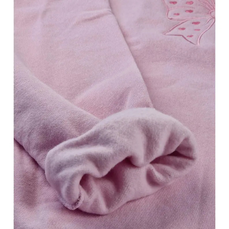 Sweatshirt Light Pink com Bordados de Laços Rosa