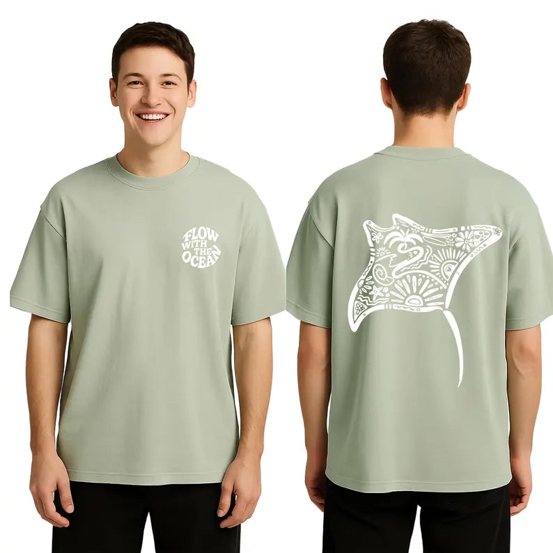 Manta ray Oversize TShirt, Men Oversized Shirt, T-Shirt Gift