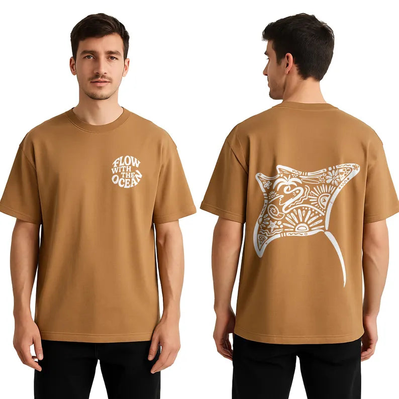 Manta ray Oversize TShirt, Men Oversized Shirt, T-Shirt Gift