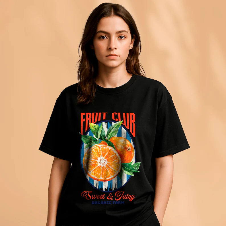 Summer Orange Oversize TShirt, Men Oversized Shirt, T-Shirt Gift