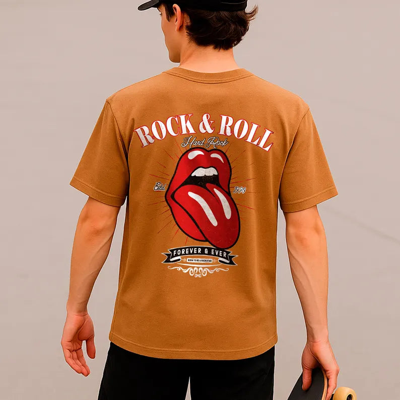 Rock and Roll Oversize TShirt, Unisex Oversized Shirt, T-Shirt Gift