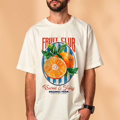 Summer Orange Oversize TShirt, Men Oversized Shirt, T-Shirt Gift