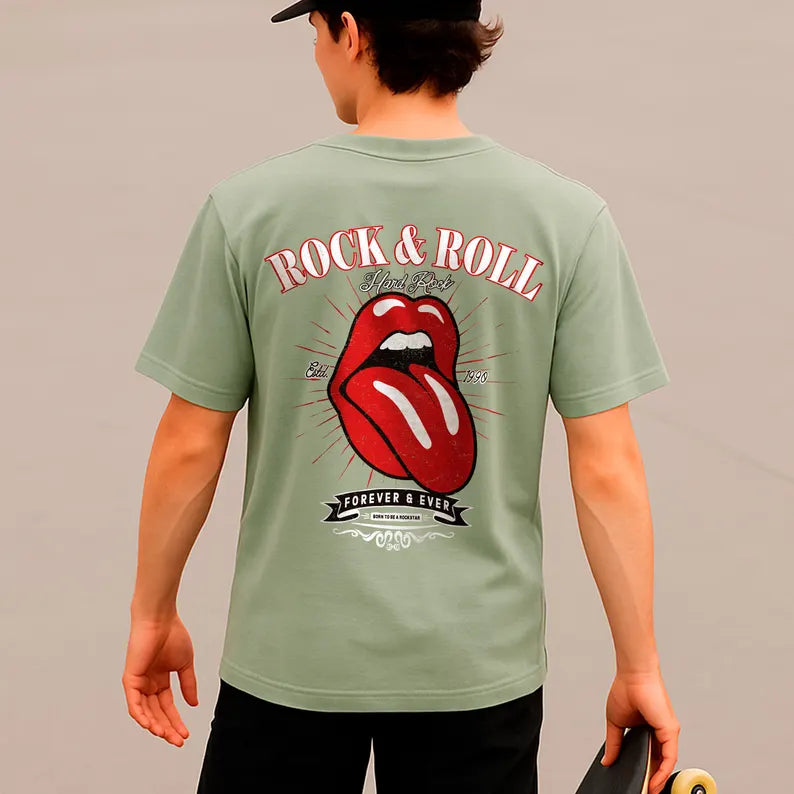 Rock and Roll Oversize TShirt, Unisex Oversized Shirt, T-Shirt Gift