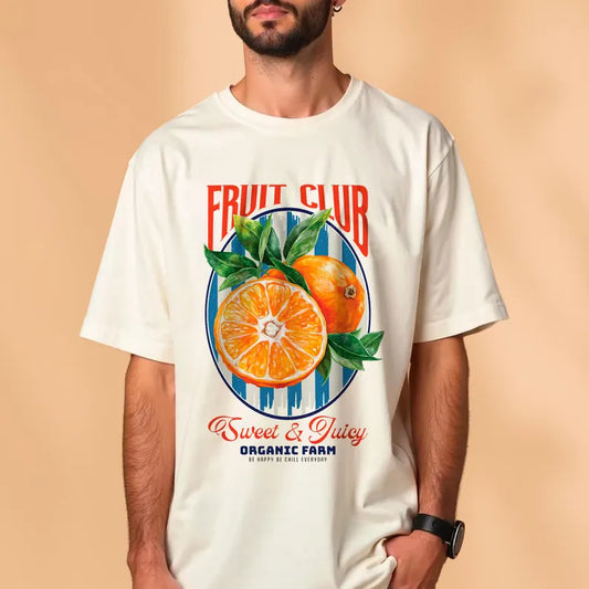 Summer Orange Oversize TShirt, Men Oversized Shirt, T-Shirt Gift